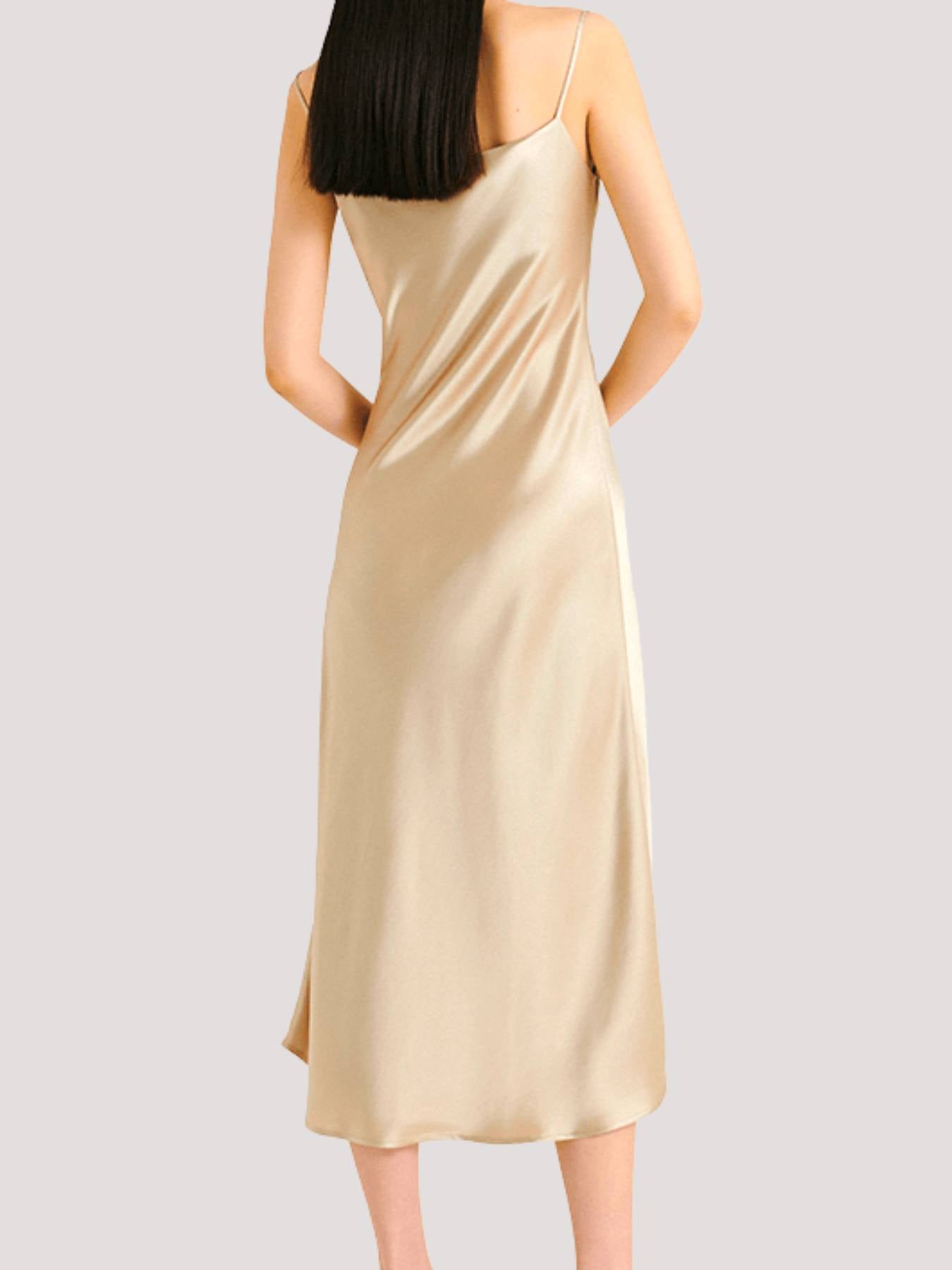 Silk nightgown with straps (Long)