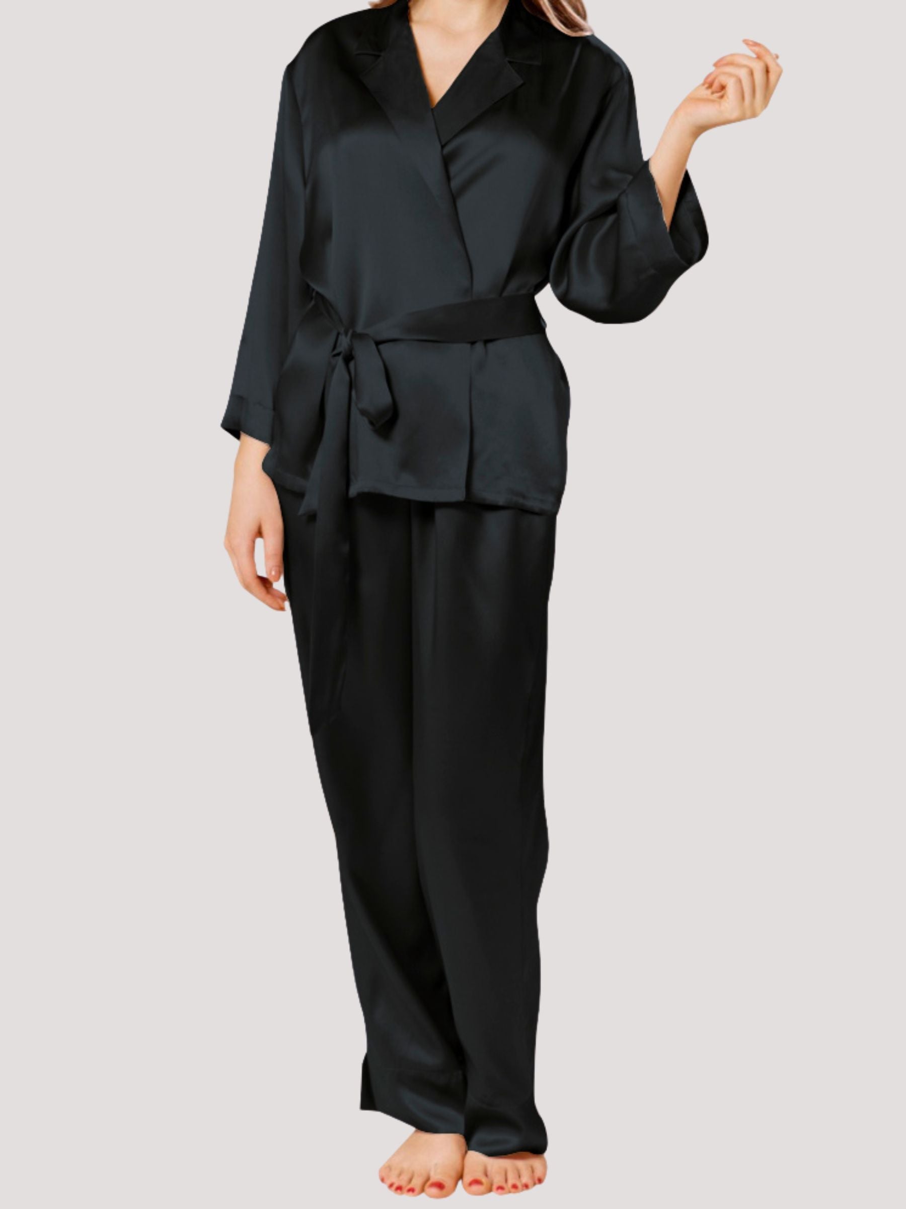 Ensemble pyjama en soie pour femme