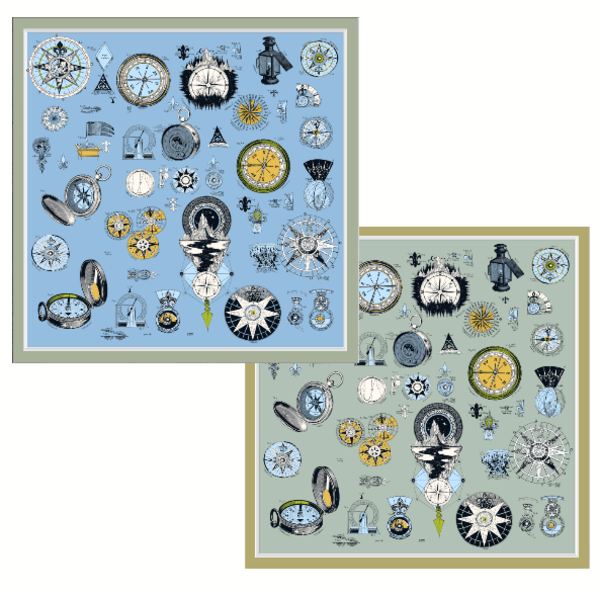 Silk scarf - Travel (90×90 cm)