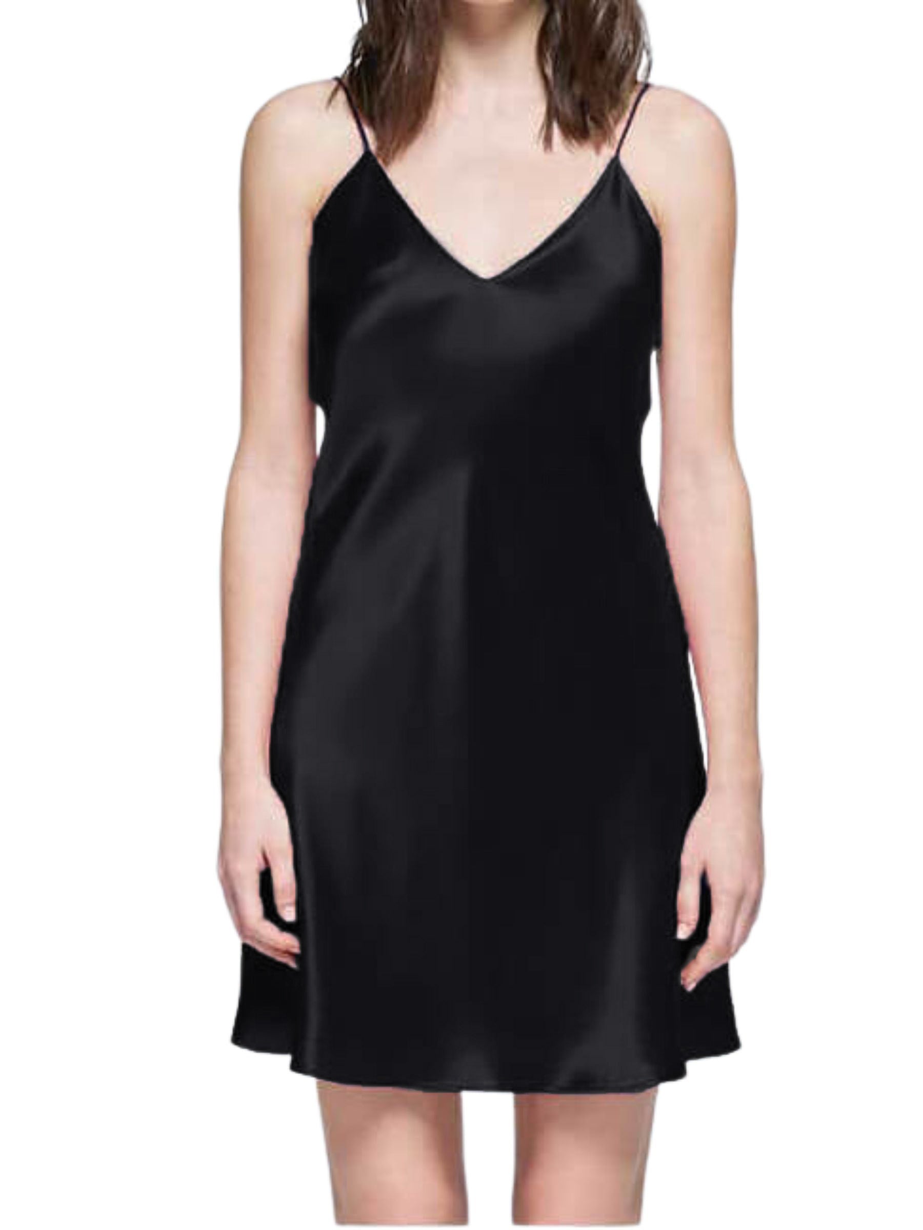 Nuisette de soie à bretelles réglables