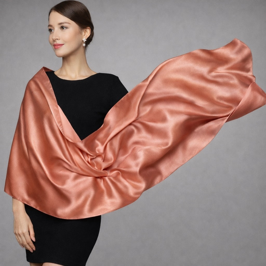 Plain silk scarf