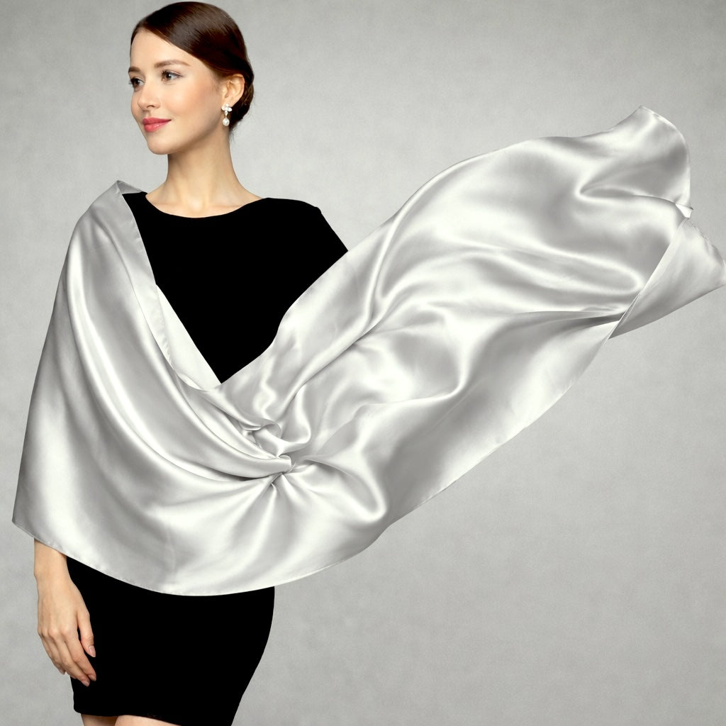 Plain silk scarf