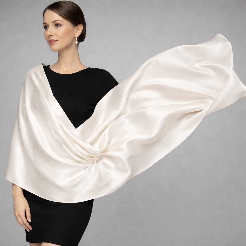 Plain silk scarf
