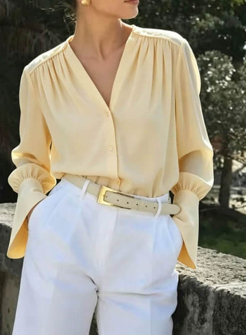 Double-layer chiffon silk blouse (Sample sale)