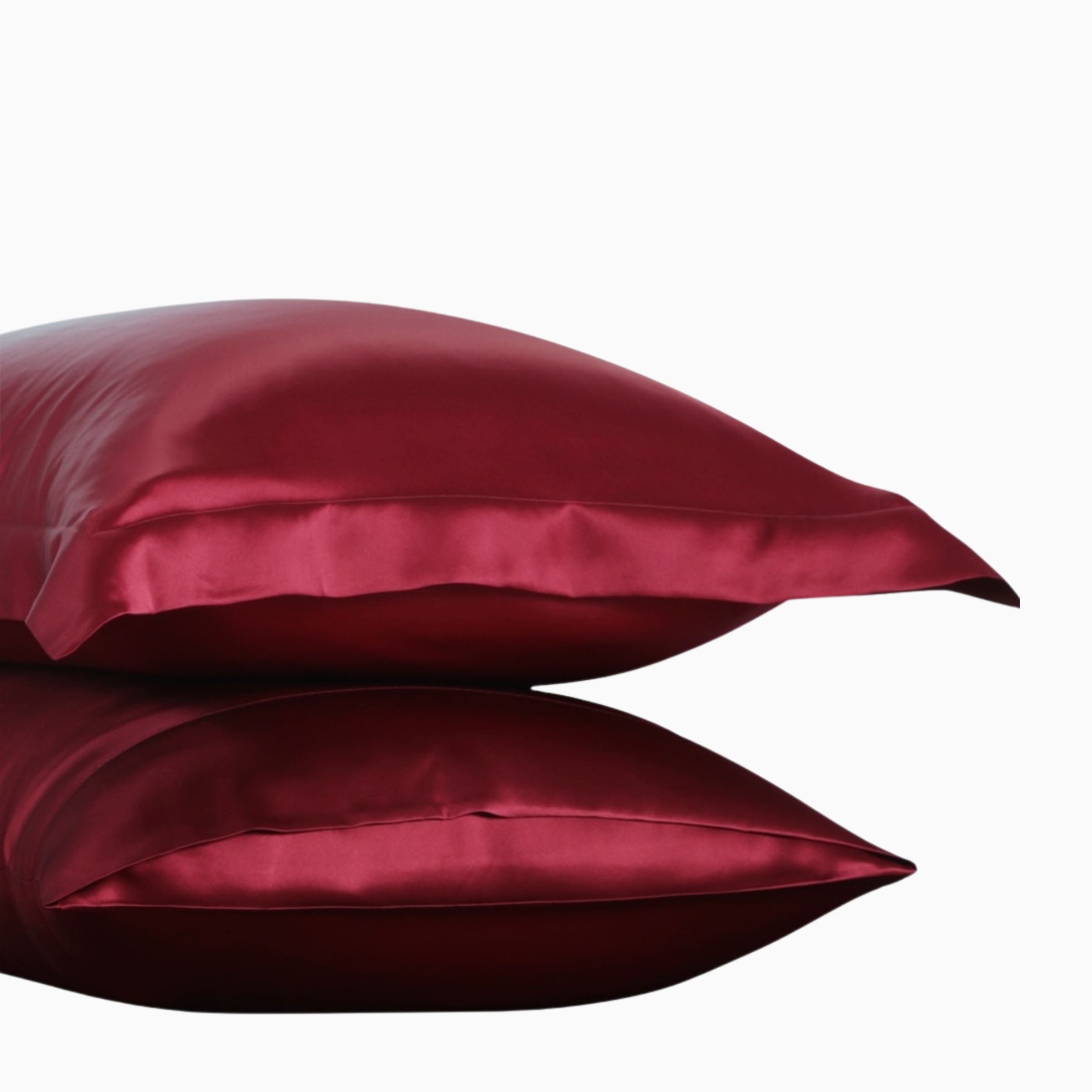 Taies d'oreiller en soie 19momme Rouge bordeaux