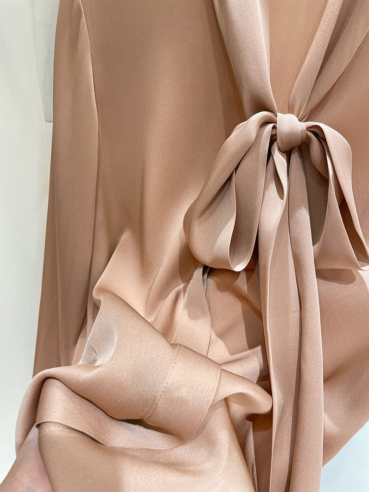 Silk blouse with bow