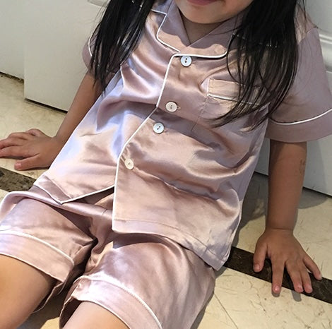 Pijamas de seda para niña – Shortama