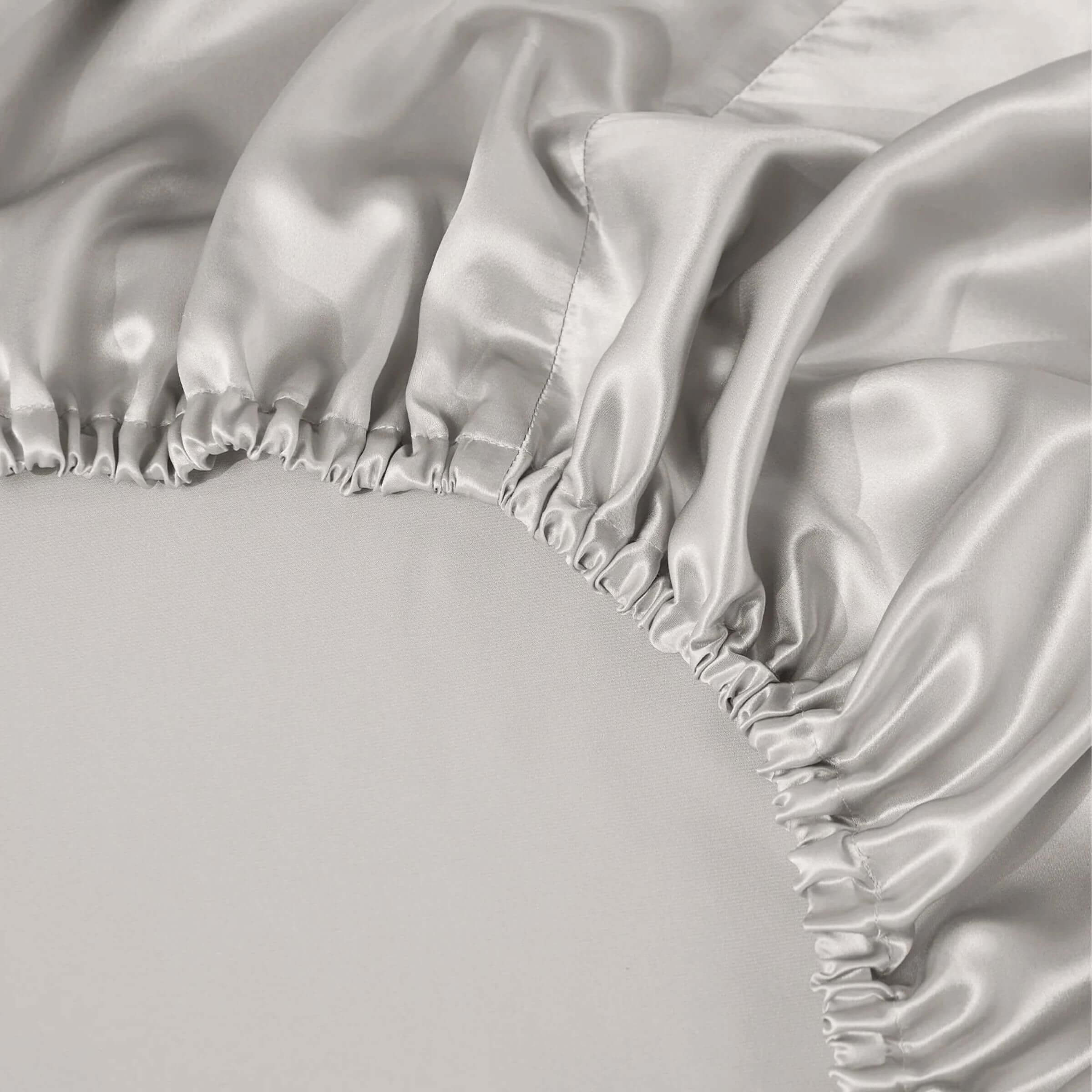 22momme Silver Silk Fitted Sheet 