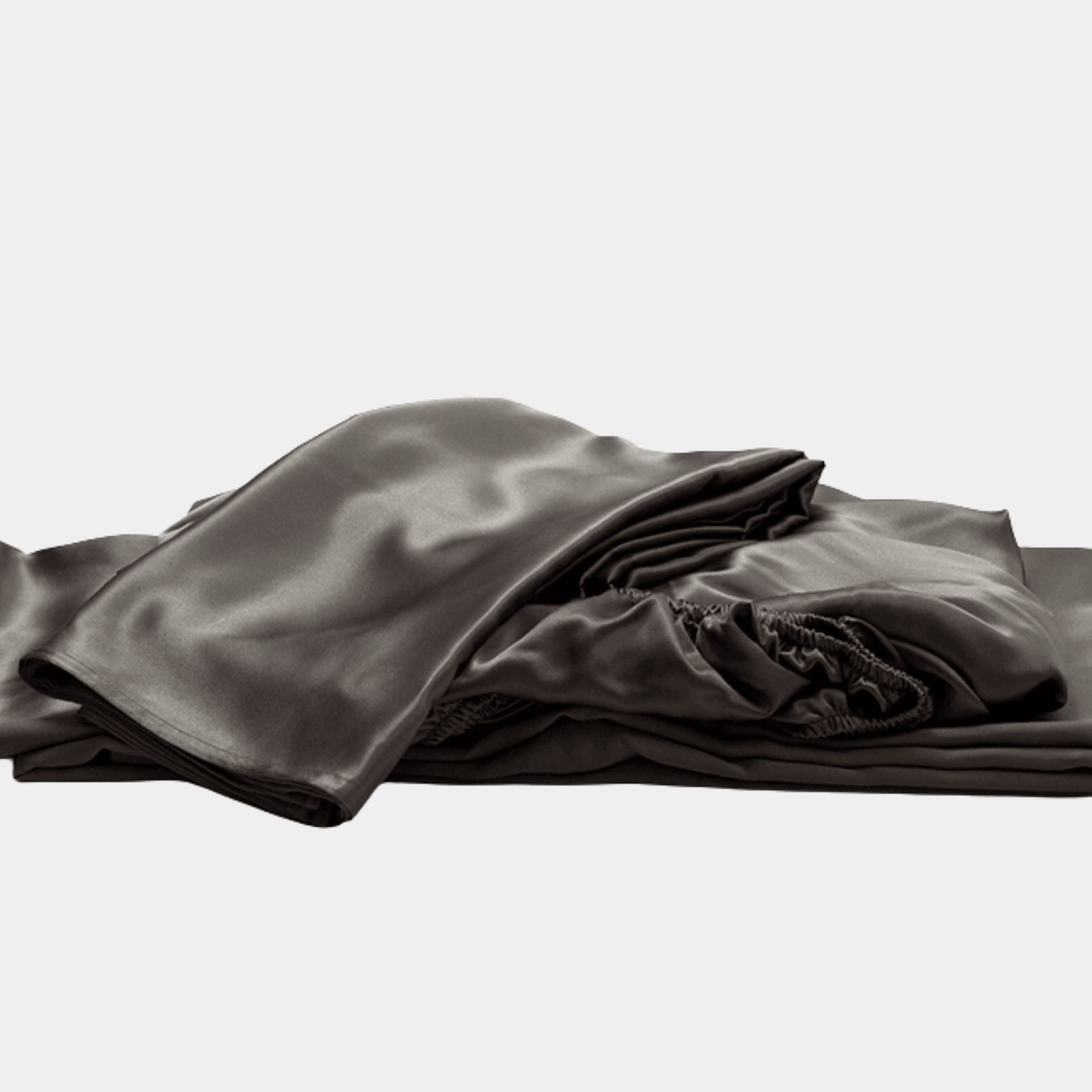 Drap housse en soie 22momme gris foncé