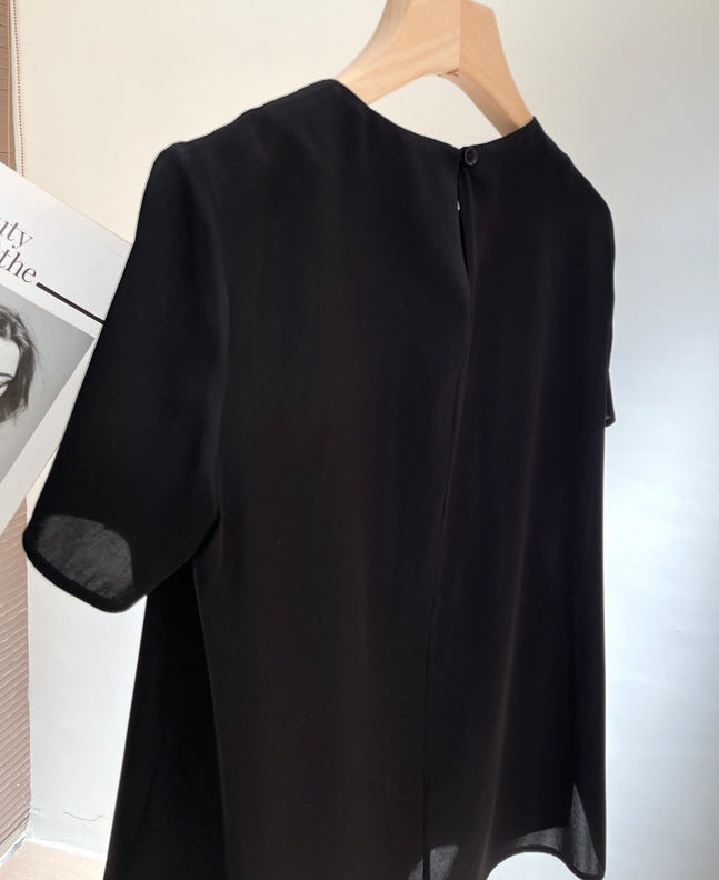 Chemisier en soie à manches courtes