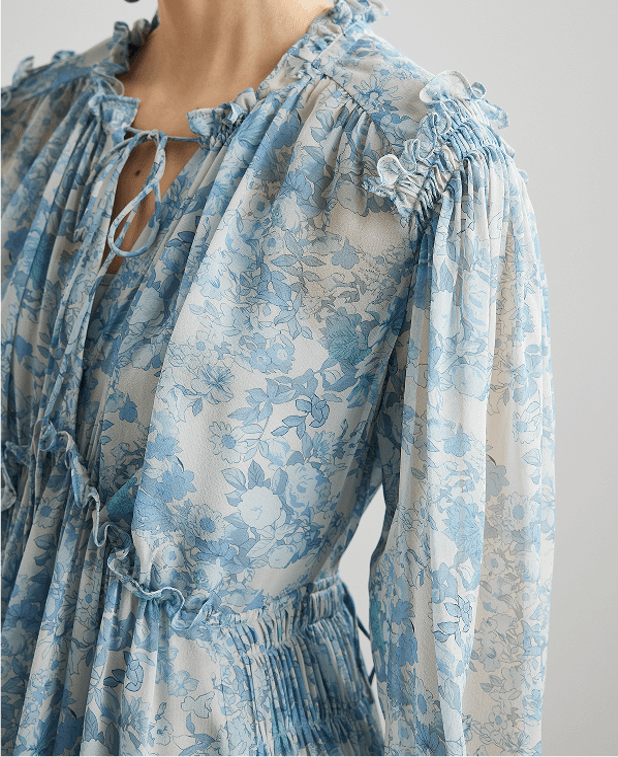 Robe en mousseline de soie - floral