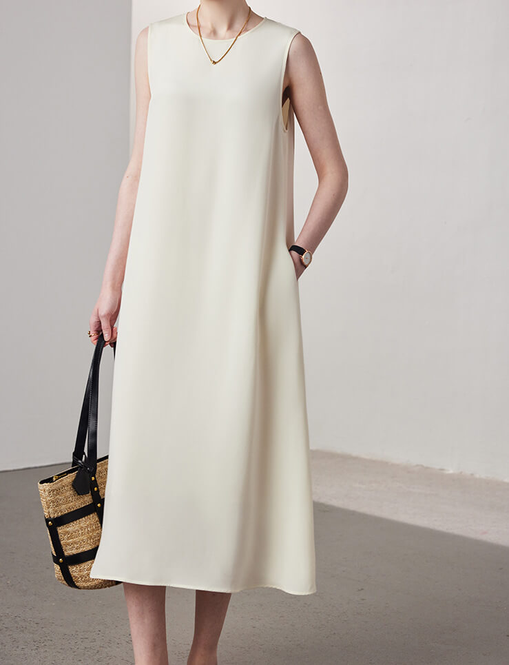 Robe trapèze en soie