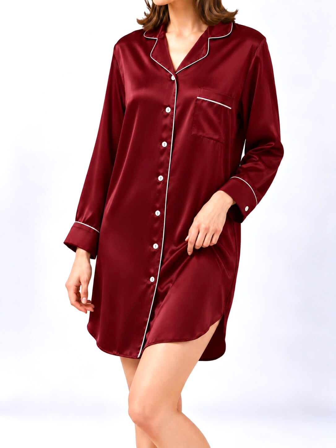 camisón de seda para mujer